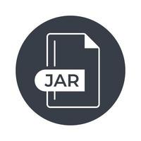 icono de formato de archivo jar. icono lleno de extensión de tarro. vector