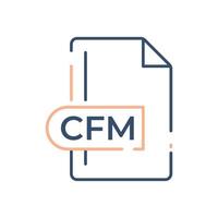 icono de formato de archivo cfm. icono de línea de extensión de cfm. vector