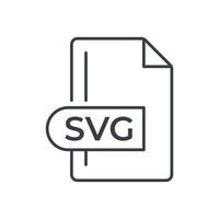 icono de formato de archivo svg. icono de línea de extensión svg. vector