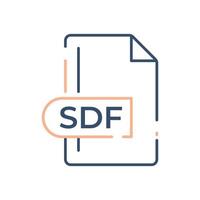 SDF File Format Icon. SDF extension line icon. vector