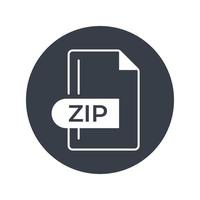 ZIP File Format Icon. ZIP extension filled icon. vector