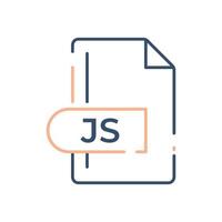 icono js. icono de línea de extensión de formato de archivo js. vector