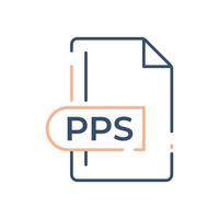 icono de formato de archivo pps. icono de línea de extensión de pps. vector