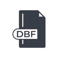 icono de formato de archivo dbf. icono lleno de extensión dbf. vector