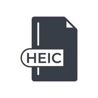 icono de formato de archivo heic. icono lleno de extensión heic. vector