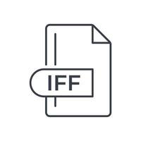 icono de formato de archivo iff. icono de línea de extensión iff. vector