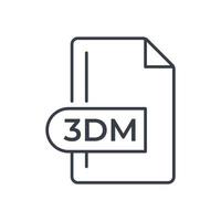 icono de formato de archivo 3dm. Icono de línea de extensión 3dm. vector