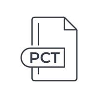 PCT File Format Icon. PCT extension line icon. vector