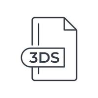 icono de formato de archivo 3ds. icono de línea de extensión 3ds. vector