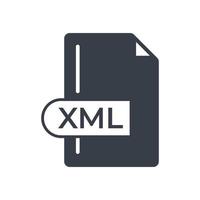 icono de formato de archivo xml. icono lleno de extensión xml. vector