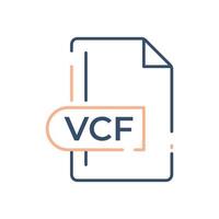 icono de formato de archivo vcf. icono de línea de extensión vcf. vector