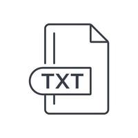 TXT File Format Icon. TXT extension line icon. vector