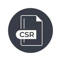 CSR File Format Icon. CSR extension filled icon. vector