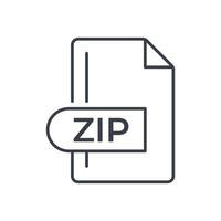 ZIP File Format Icon. ZIP extension line icon. vector