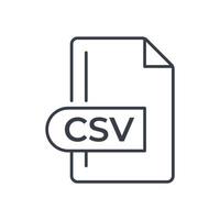 icono de formato de archivo csv. icono de línea de extensión csv. vector