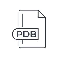 PDB File Format Icon. PDB extension line icon. vector