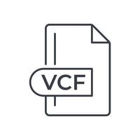 icono de formato de archivo vcf. icono de línea de extensión vcf. vector