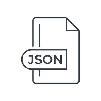 JSON File Format Icon. JSON extension line icon. vector