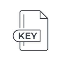 KEY File Format Icon. KEY extension line icon. vector