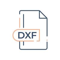 icono de formato de archivo dxf. icono de línea de extensión dxf. vector