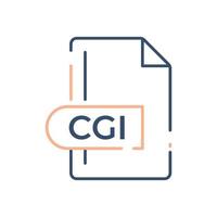 CGI File Format Icon. CGI extension line icon. vector