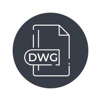 DWG File Format Icon. DWG extension filled icon. vector