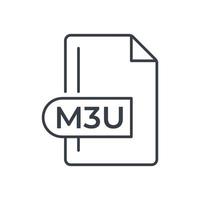 icono de formato de archivo m3u. icono de línea de extensión m3u. vector