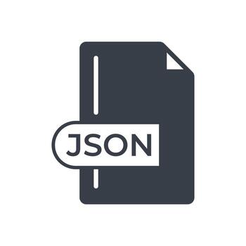 JSON File Format Icon. JSON extension filled icon. vector
