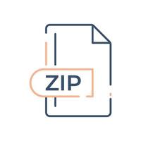 ZIP File Format Icon. ZIP extension line icon. vector