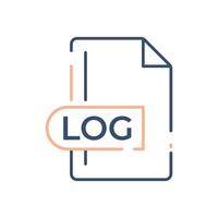 LOG File Format Icon. LOG extension line icon. vector