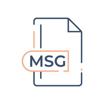 MSG File Format Icon. MSG extension line icon. vector