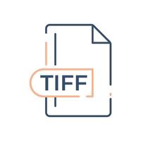 TIFF File Format Icon. TIFF extension line icon. vector