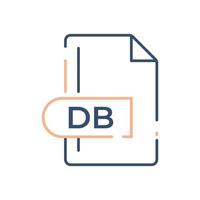 DB Icon. DB File Format extension line icon. vector