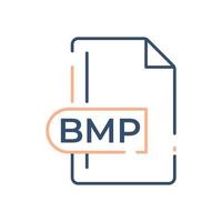 BMP File Format Icon. Bitmap image file extension line icon. vector