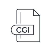 CGI File Format Icon. CGI extension line icon. vector