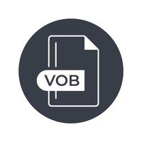 VOB File Format Icon. VOB extension filled icon. vector
