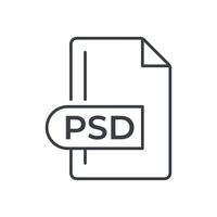 icono de formato de archivo psd. icono de línea de extensión psd. vector