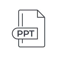 PPT File Format Icon. PPT extension line icon. vector