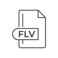 FLV File Format Icon. FLV extension line icon. vector