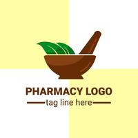 plantilla de logotipo de empresa vectorial logotipo de farmacia, logotipo de medicina herbaria. vector