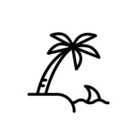 Beach island outline icon design vector, summer season vector inspiration