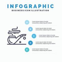 tubo humo st patrick tubo línea icono con 5 pasos presentación infografía fondo vector