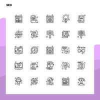 conjunto de iconos de línea seo conjunto 25 iconos diseño de estilo minimalista vectorial conjunto de iconos negros paquete de pictogramas lineales vector