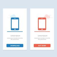 Cell Mobile Phone Call  Blue and Red Download and Buy Now web Widget Card Template vector