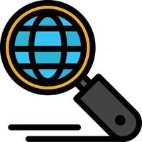 Globe Internet Search Seo  Flat Color Icon Vector icon banner Template