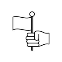 hand holding flag icon vector