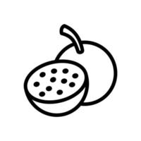 passion fruit outline style icon vector