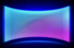 pantalla de video de pared led con luces de puntos brillantes vector