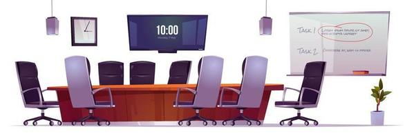 Furniture set for conference room in office vector