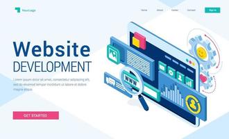 Vector banner of website development